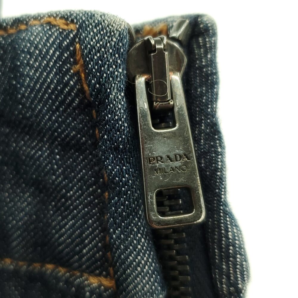 Prada High Rise Stretchy Skinny Jeans Size 31 Dark Blue - Picture 14 of 15